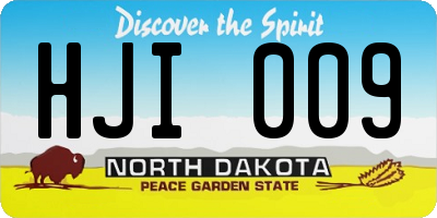 ND license plate HJI009