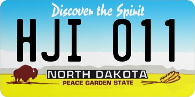 ND license plate HJI011