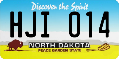 ND license plate HJI014