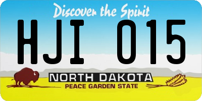 ND license plate HJI015