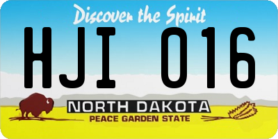 ND license plate HJI016