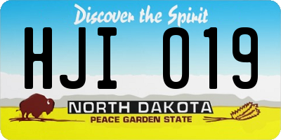 ND license plate HJI019