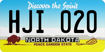 ND license plate HJI020