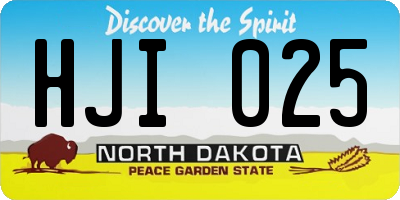 ND license plate HJI025