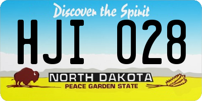 ND license plate HJI028