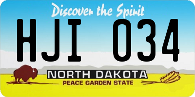 ND license plate HJI034