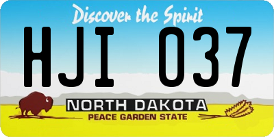 ND license plate HJI037