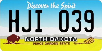 ND license plate HJI039