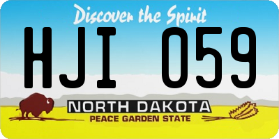 ND license plate HJI059