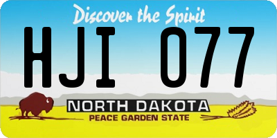 ND license plate HJI077