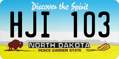 ND license plate HJI103