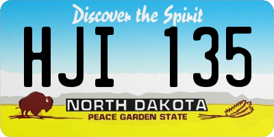 ND license plate HJI135