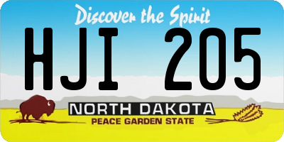 ND license plate HJI205