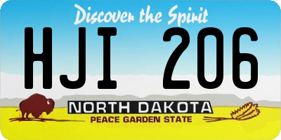 ND license plate HJI206