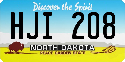 ND license plate HJI208