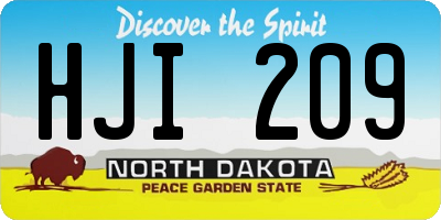 ND license plate HJI209