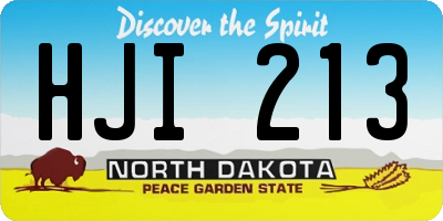 ND license plate HJI213