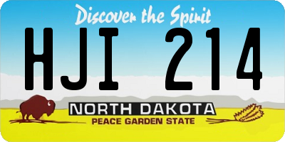 ND license plate HJI214