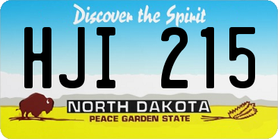 ND license plate HJI215