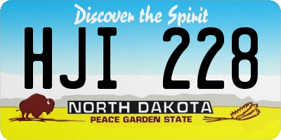 ND license plate HJI228