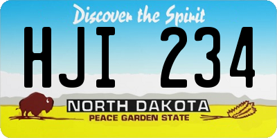 ND license plate HJI234
