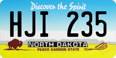 ND license plate HJI235