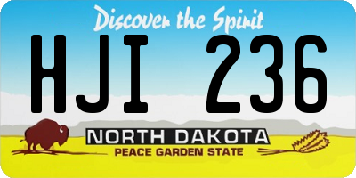 ND license plate HJI236