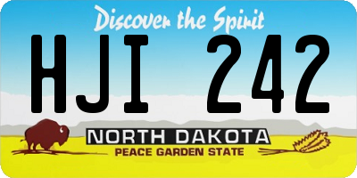 ND license plate HJI242