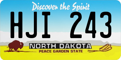 ND license plate HJI243