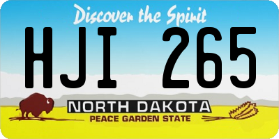 ND license plate HJI265
