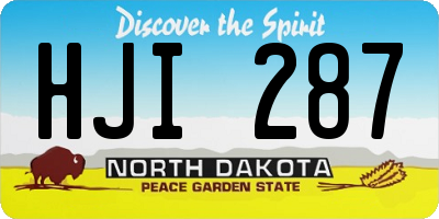 ND license plate HJI287