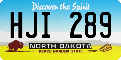 ND license plate HJI289