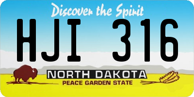 ND license plate HJI316