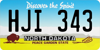 ND license plate HJI343