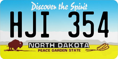 ND license plate HJI354