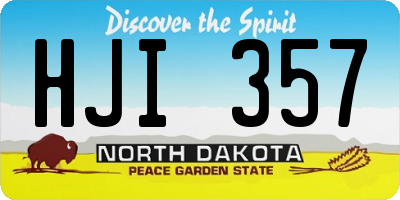 ND license plate HJI357