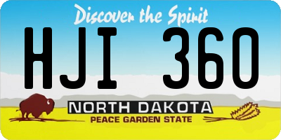ND license plate HJI360