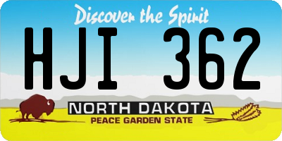 ND license plate HJI362