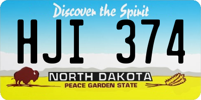 ND license plate HJI374