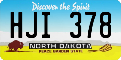 ND license plate HJI378