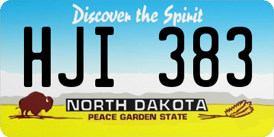 ND license plate HJI383
