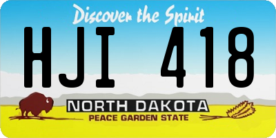 ND license plate HJI418