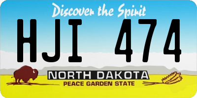 ND license plate HJI474