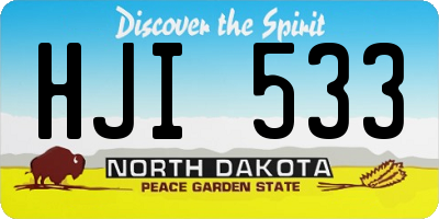 ND license plate HJI533