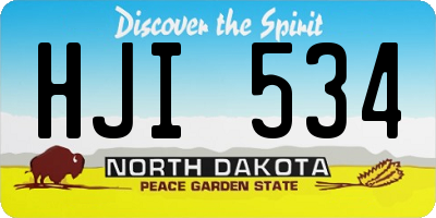 ND license plate HJI534