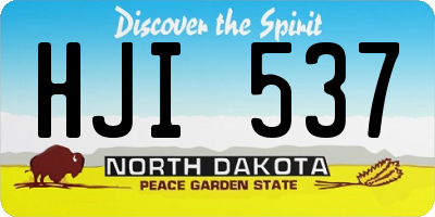 ND license plate HJI537