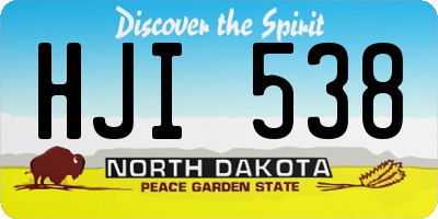 ND license plate HJI538