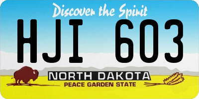 ND license plate HJI603