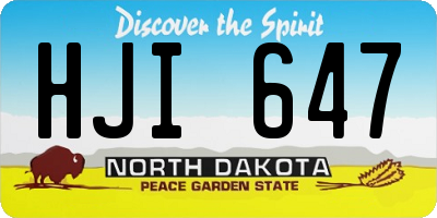 ND license plate HJI647
