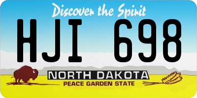 ND license plate HJI698